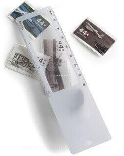 Plastic ruler with magnifier