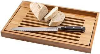 Cutting board with bread knife
